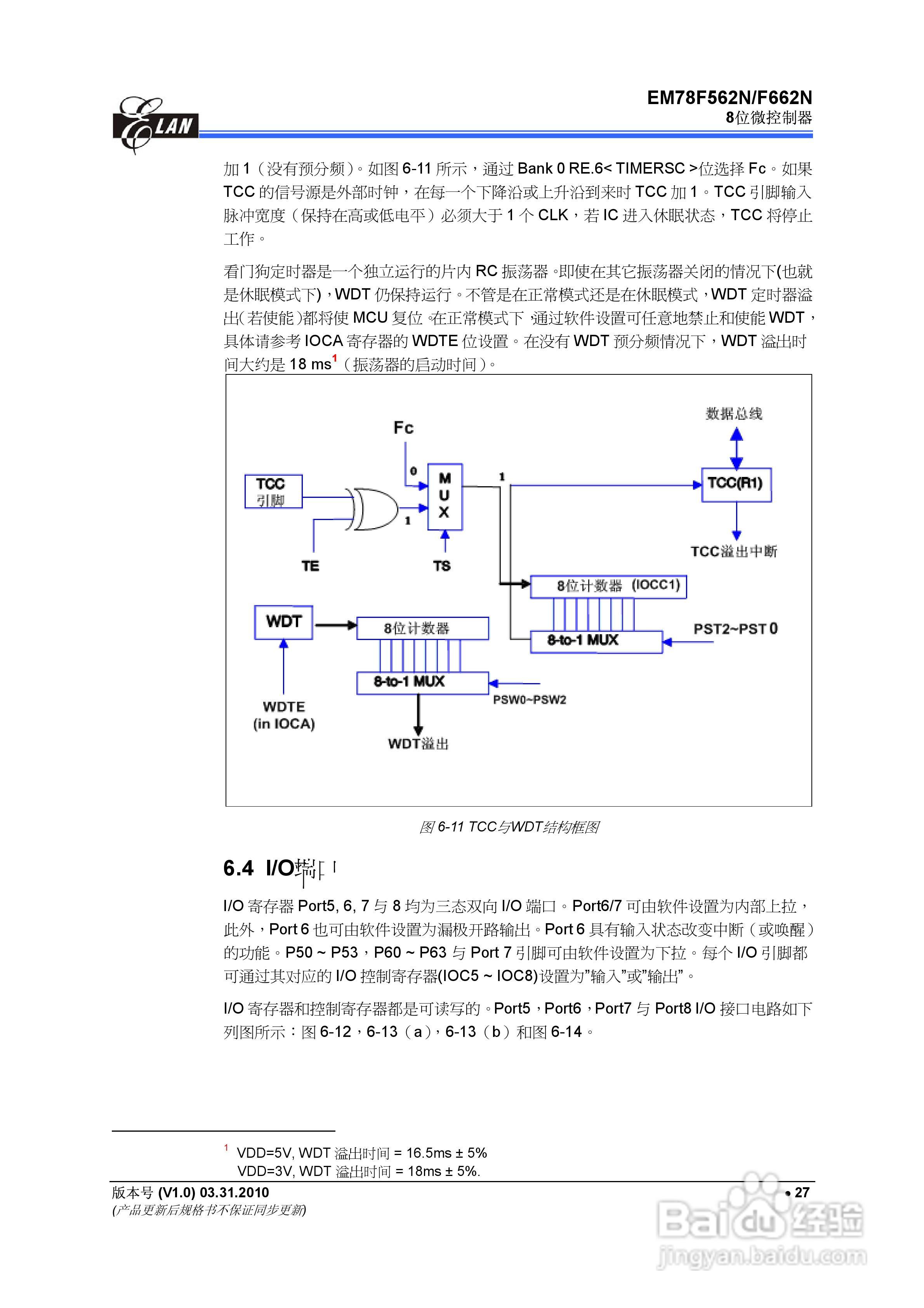 EM78F562N/F662N 8位微控制器说明书:[4]