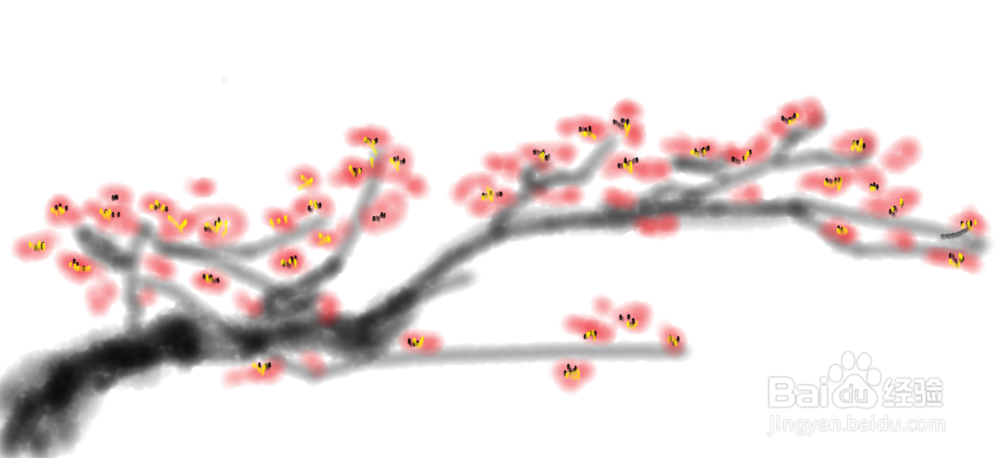 水墨画梅花的画法教程