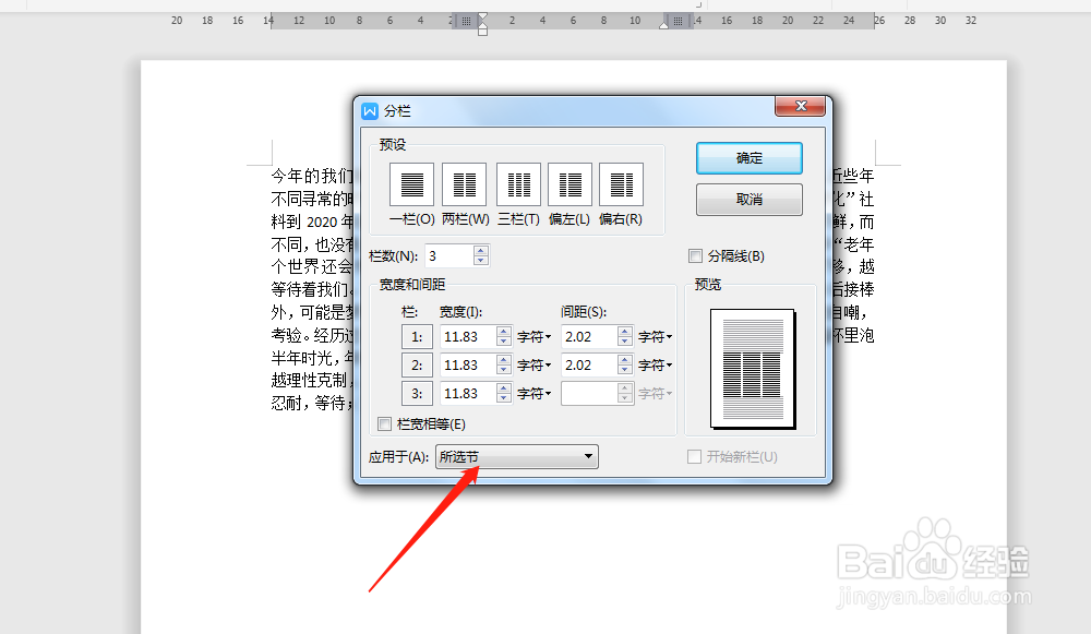word文档中,怎么设置分栏