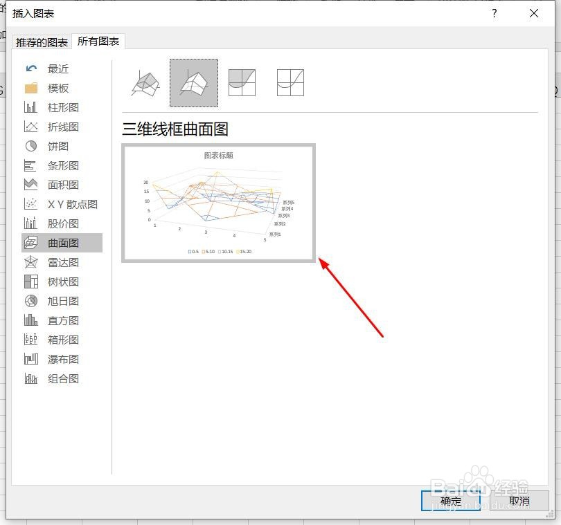Excel2016怎么样插入三维线框曲面图呢