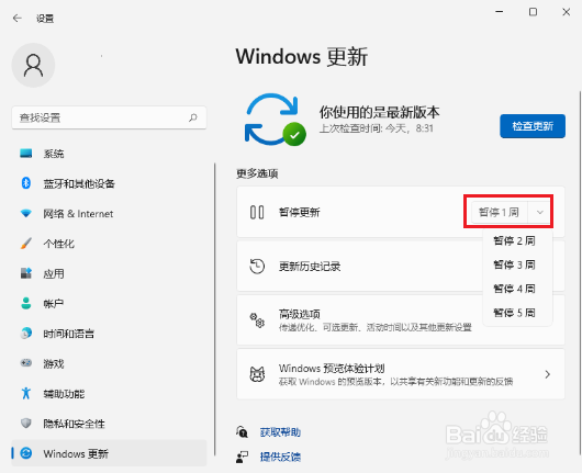 Win11怎么暂停更新