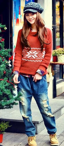 暖暖毛衣的靓丽搭配