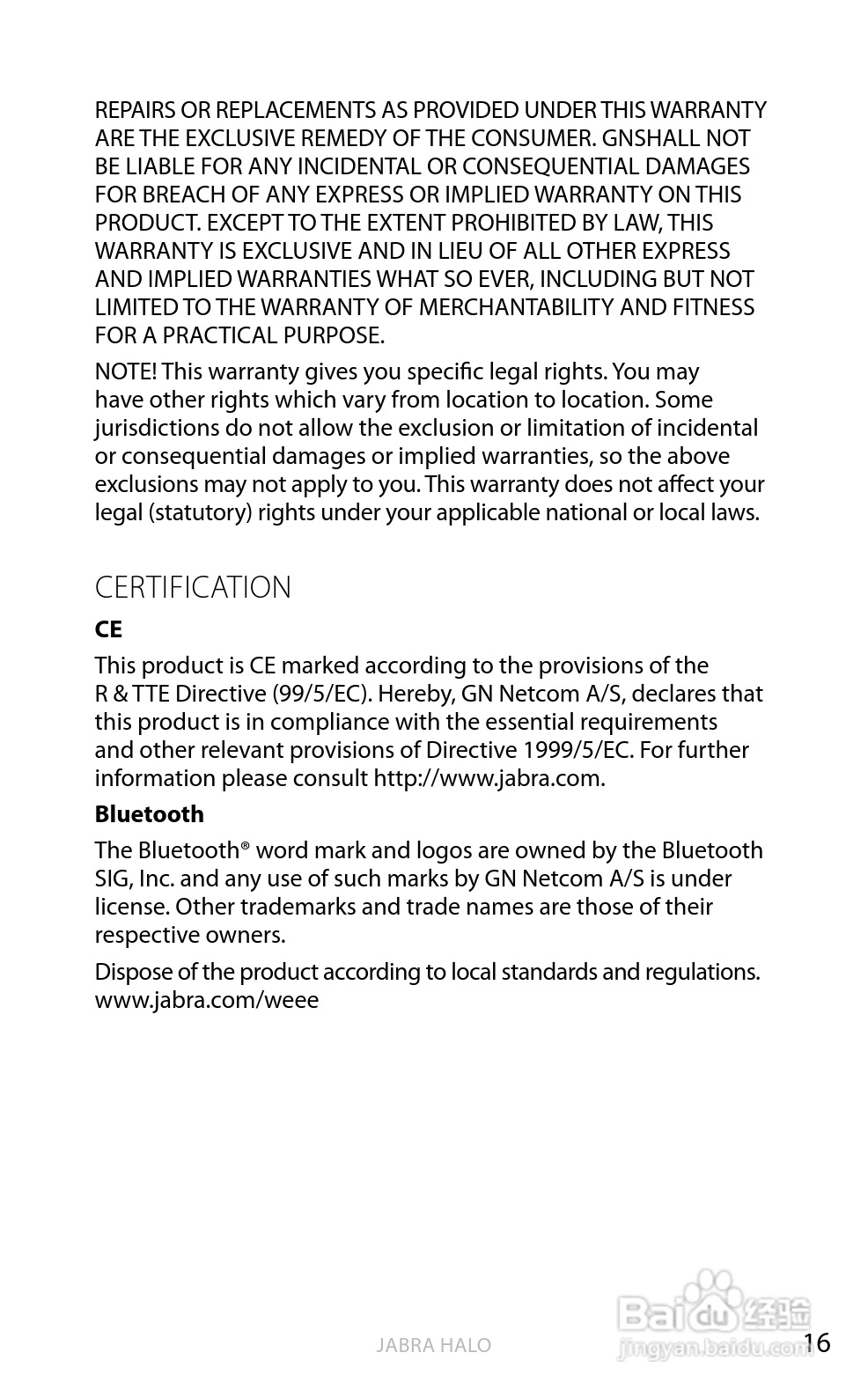 Jabra BT650s蓝牙耳机使用手冊:[6]