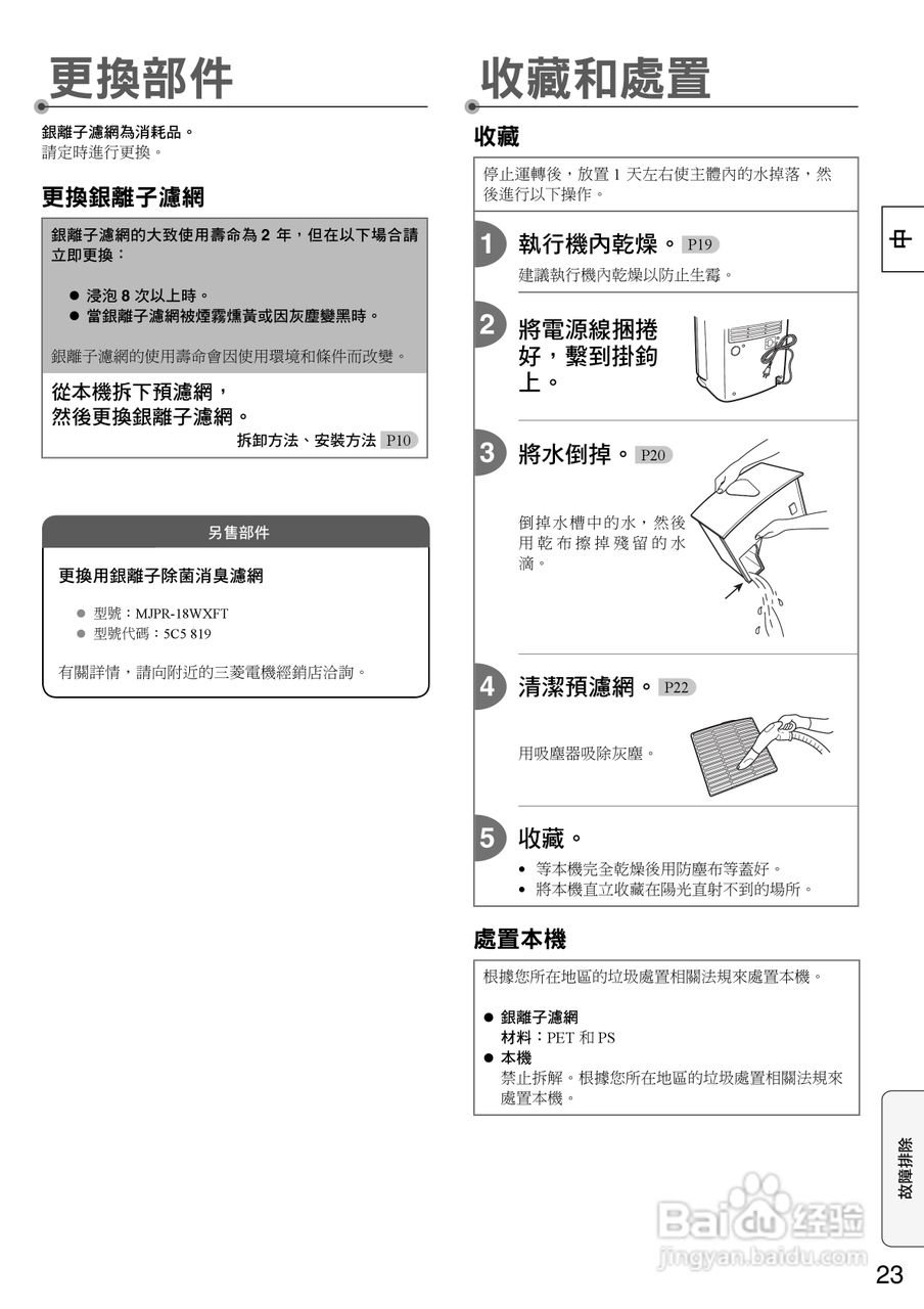 三菱MJ-E26CX-H除湿机说明书:[3]