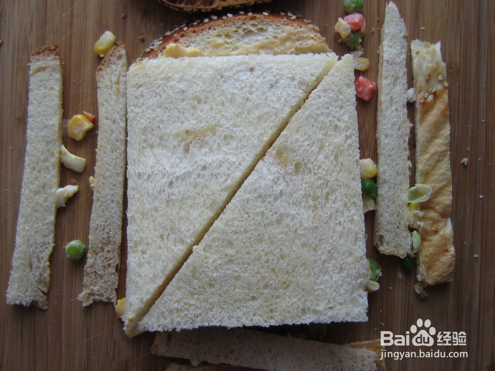 营养快手的早餐主食-----火腿沙拉三明治