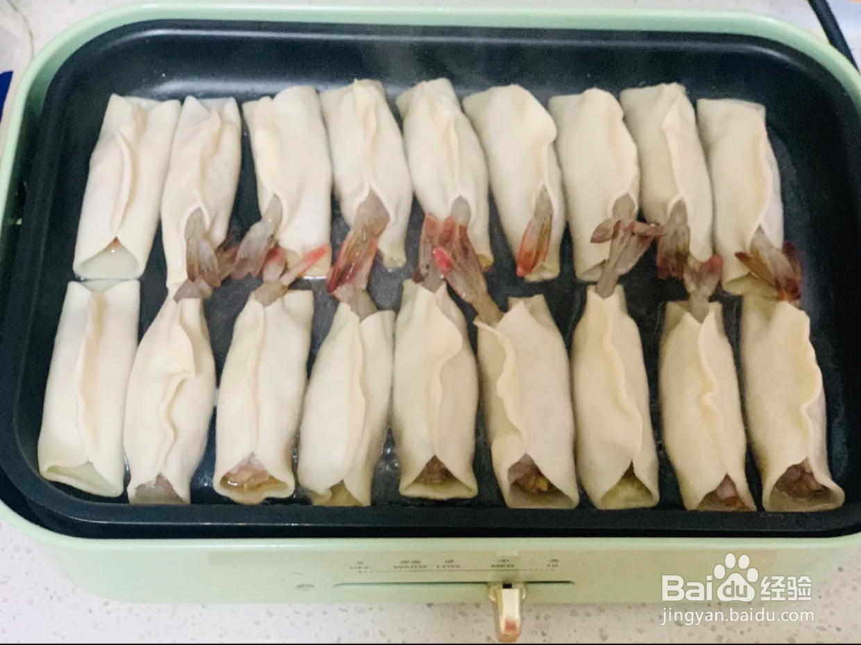 凤尾鲜虾锅贴的做法