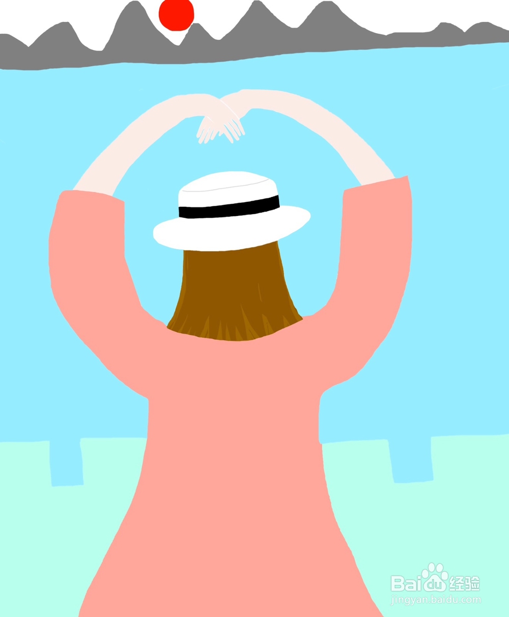 dxdll手绘之看落日的女孩