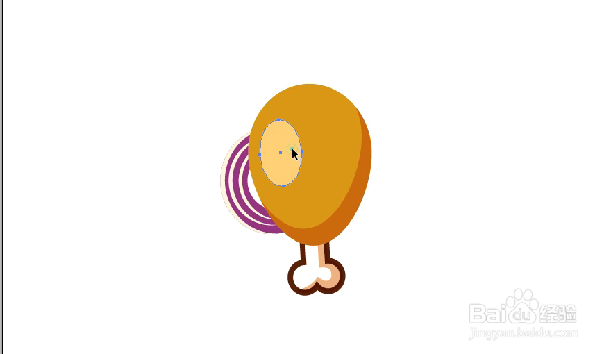 怎样在illustrator中绘制鸡腿小图标