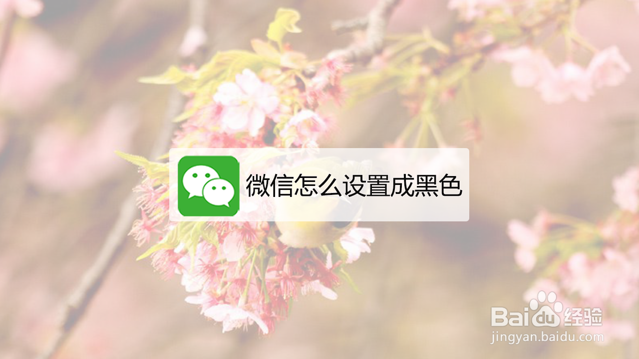 <b>微信怎么设置成黑色</b>