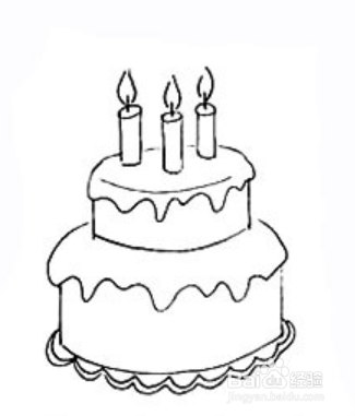 生日蛋糕简笔画