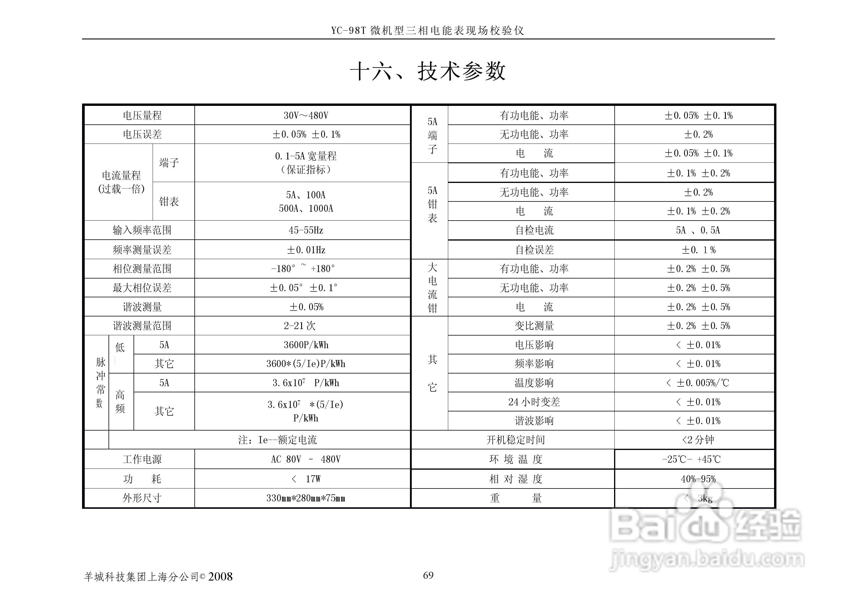 YC-98T微机型三相电能表现场校验仪说明书:[8]