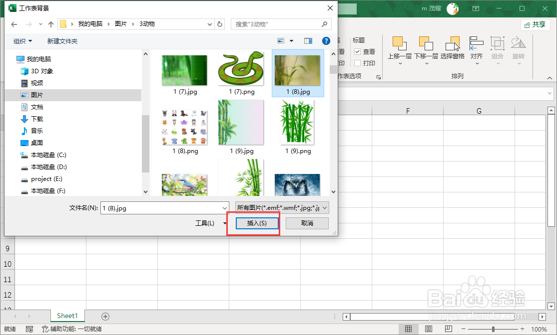 Excel2021添加图片背景