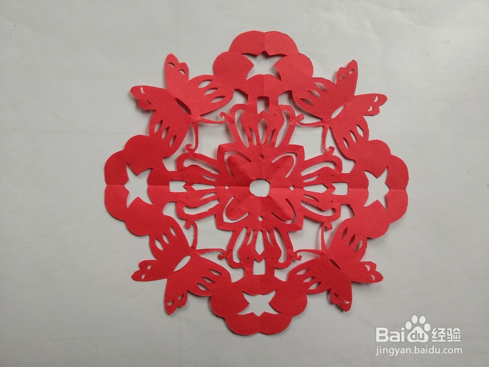剪纸——怎么剪牵牛花与蝴蝶