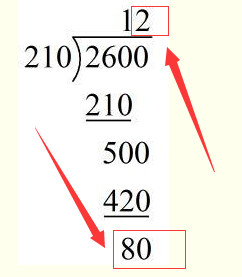 2600除以210怎么列竖式