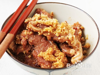 小米蒸羊肉的做法