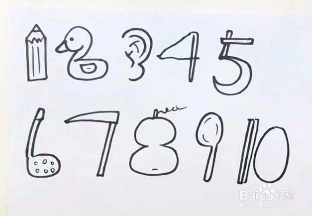 数字简笔画1到10怎么画