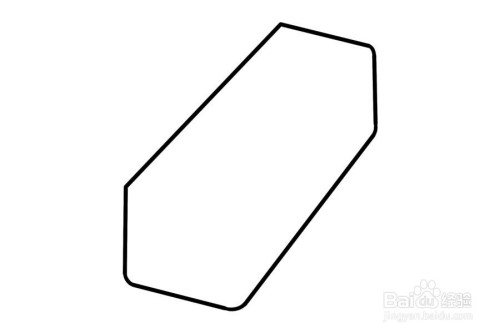 第一步,先画出一个长方体,作为橡皮的基本轮廓.