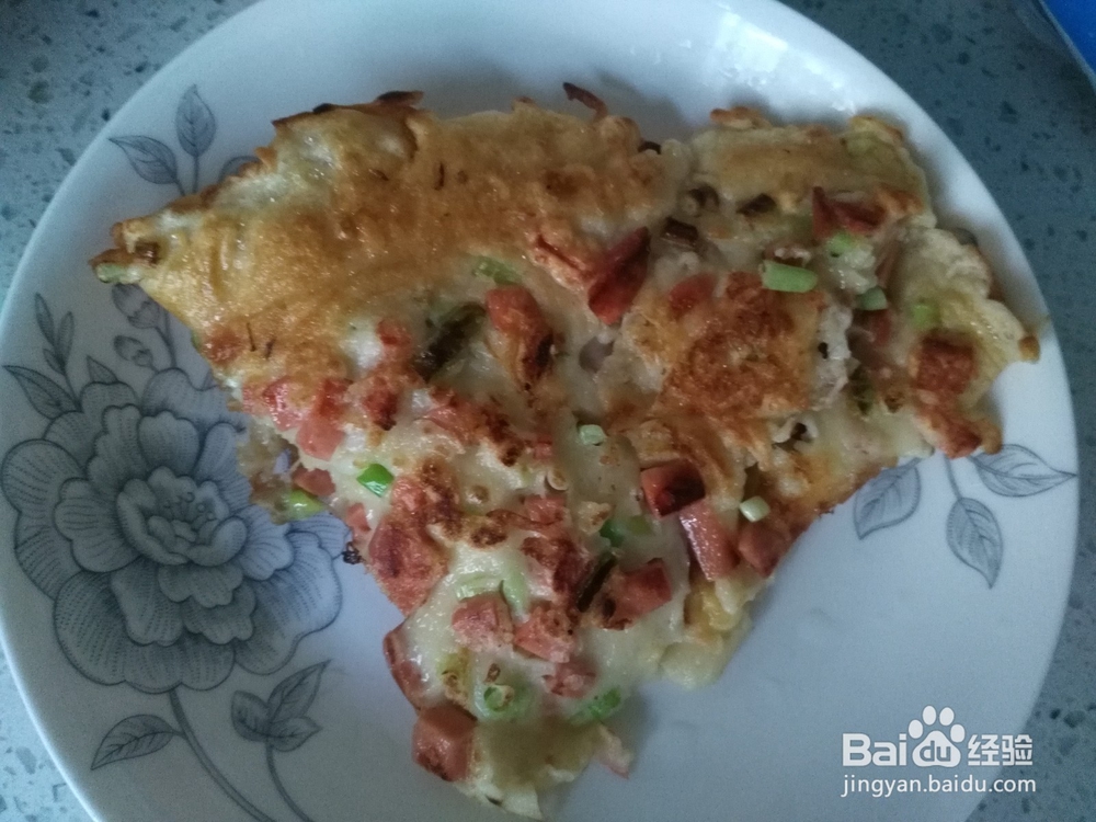 早餐小葱，火腿，鸡蛋煎饼的做法