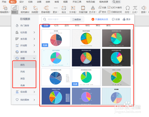ppt怎么使用饼状图?