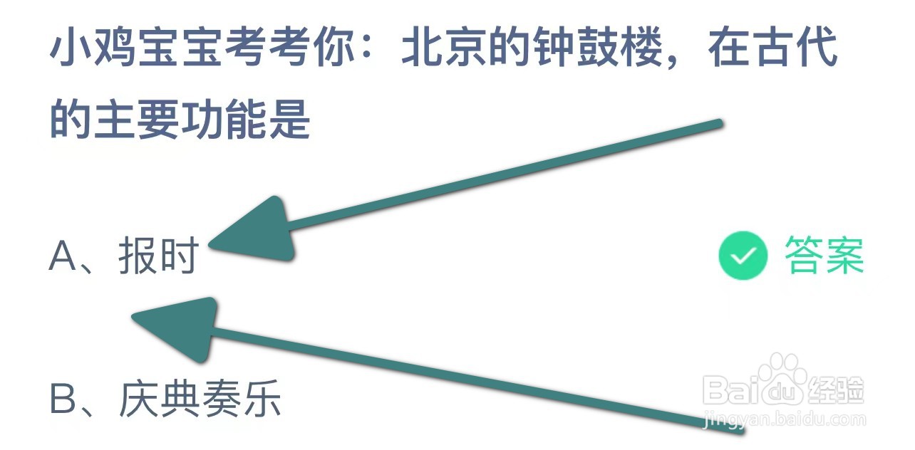 北京的钟鼓楼，在古代的主要功能是？蚂蚁庄园