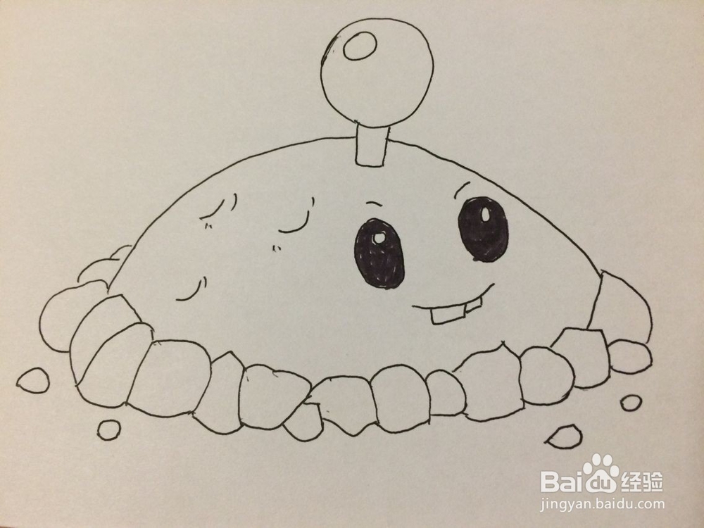 植物大战僵尸中土豆地雷的简笔画法