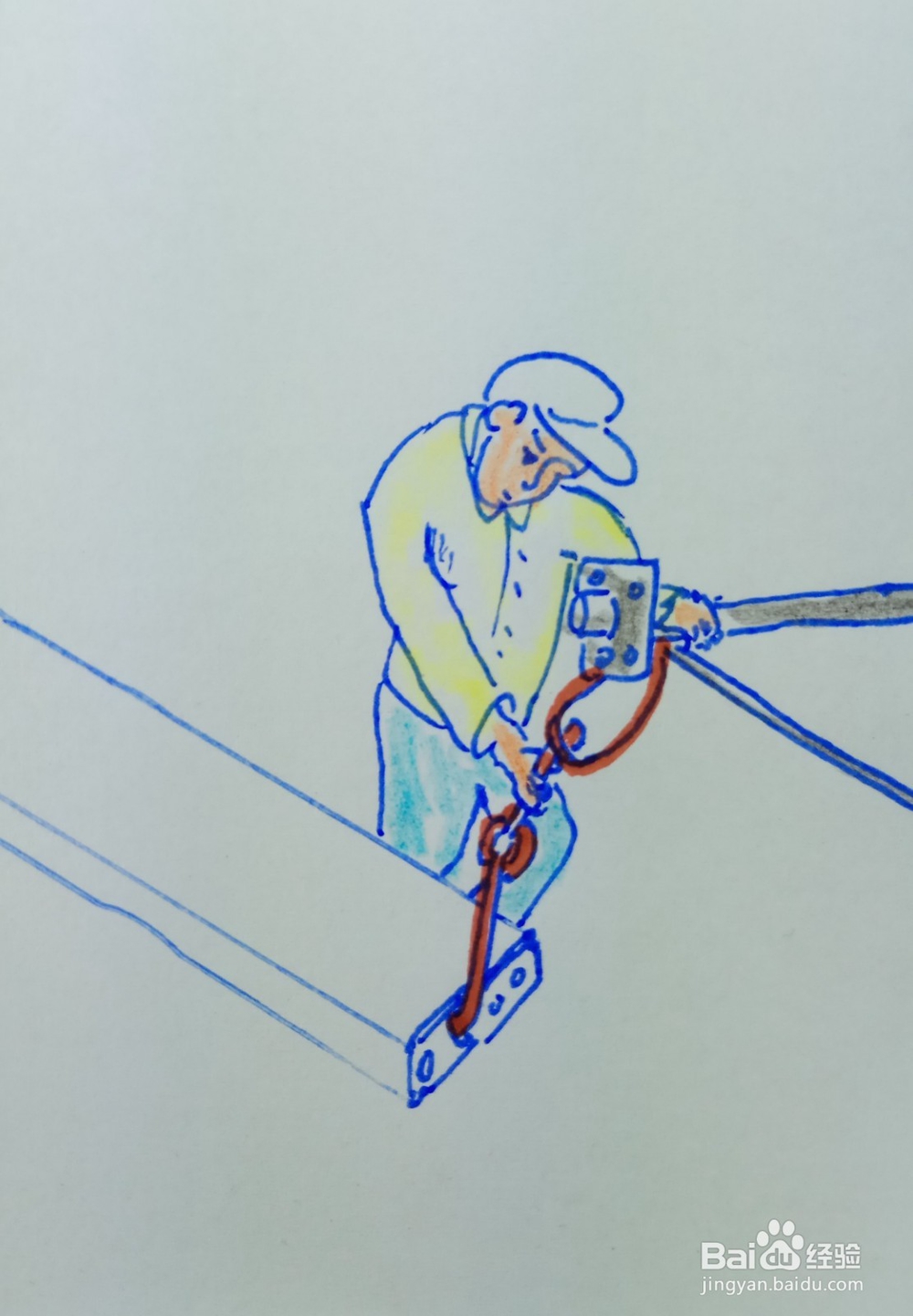怎样画儿童简笔画钩出一个水泥板？