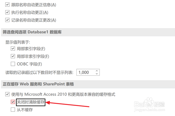 Access2021怎么设置关闭时清除缓存