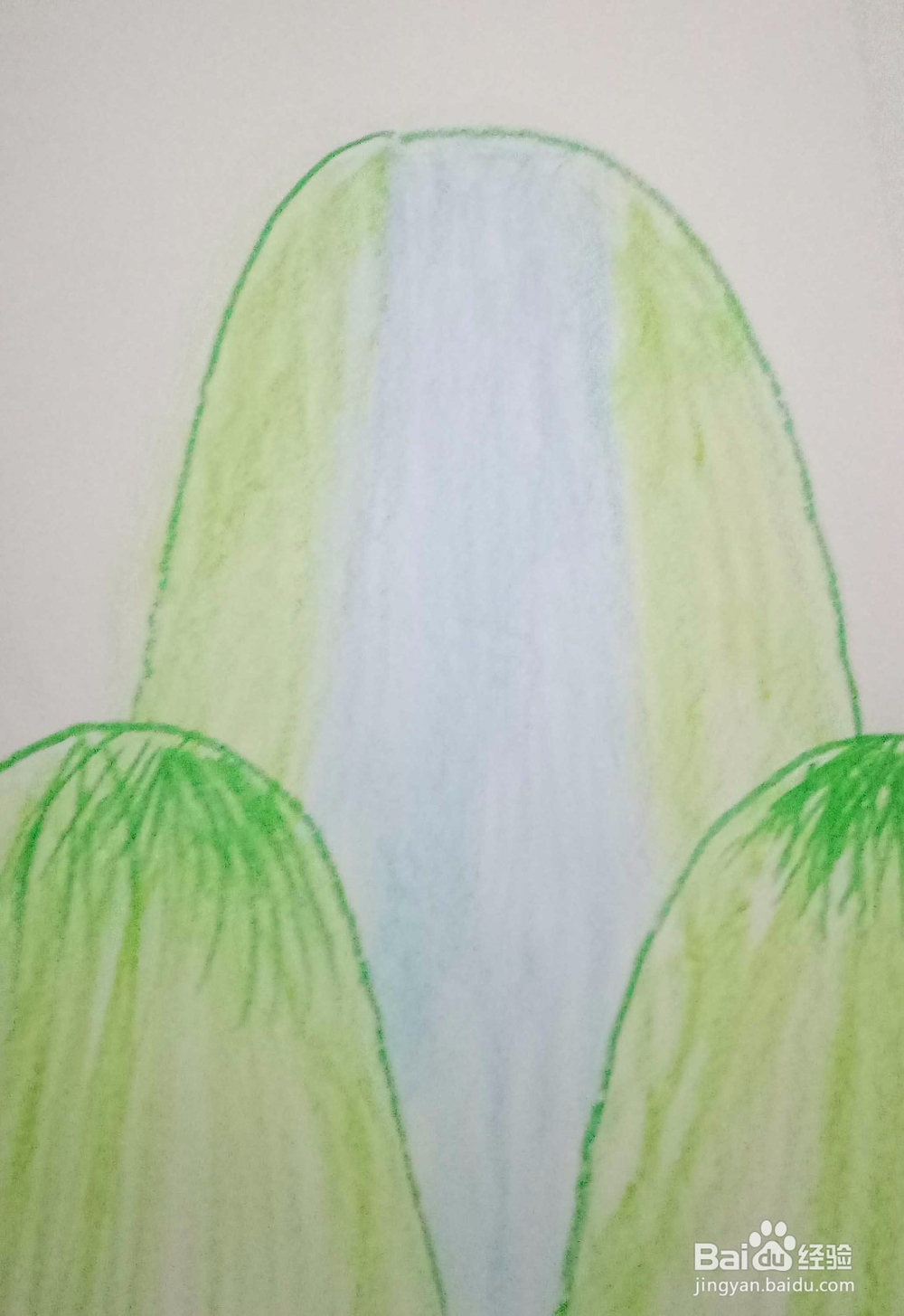 蜡笔画蓝天白云是怎么画的