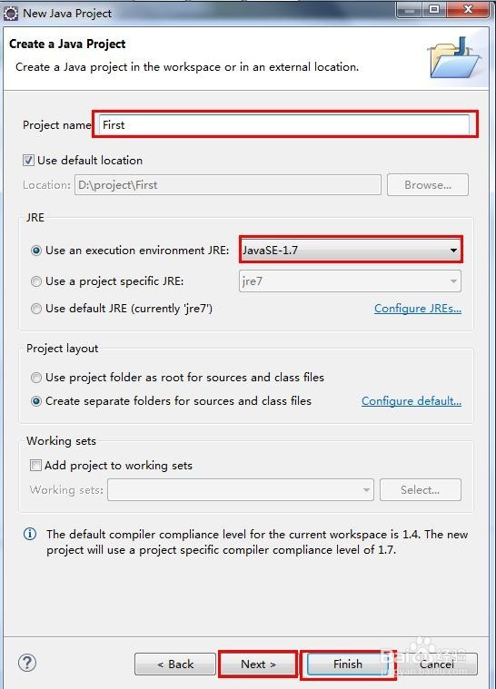 Eclipse创建Java工程