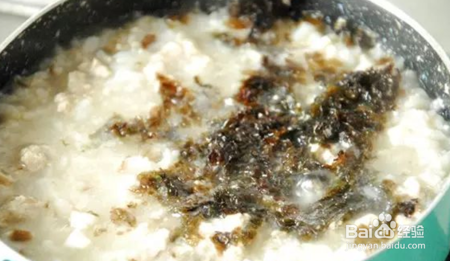 12个月宝宝补铁补钙辅食---紫菜香菇肉末泡饭