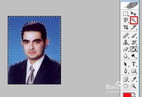 怎样用PS把证件照的蓝底改成红底?