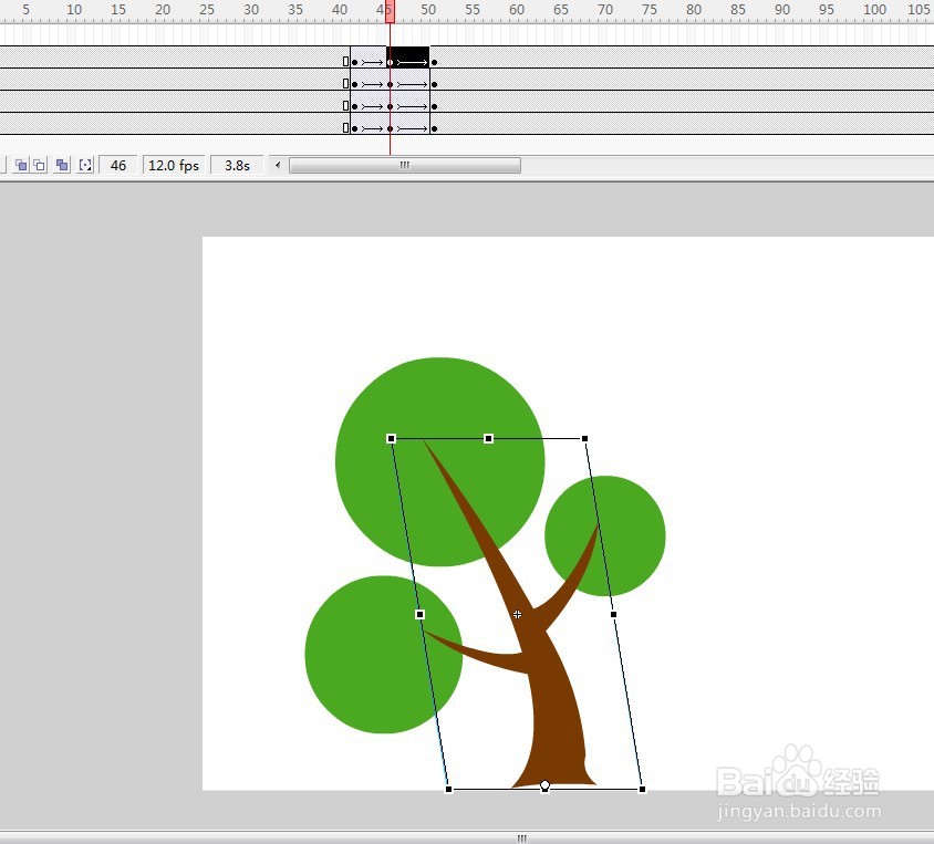 flash制作枝叶被风吹动的效果