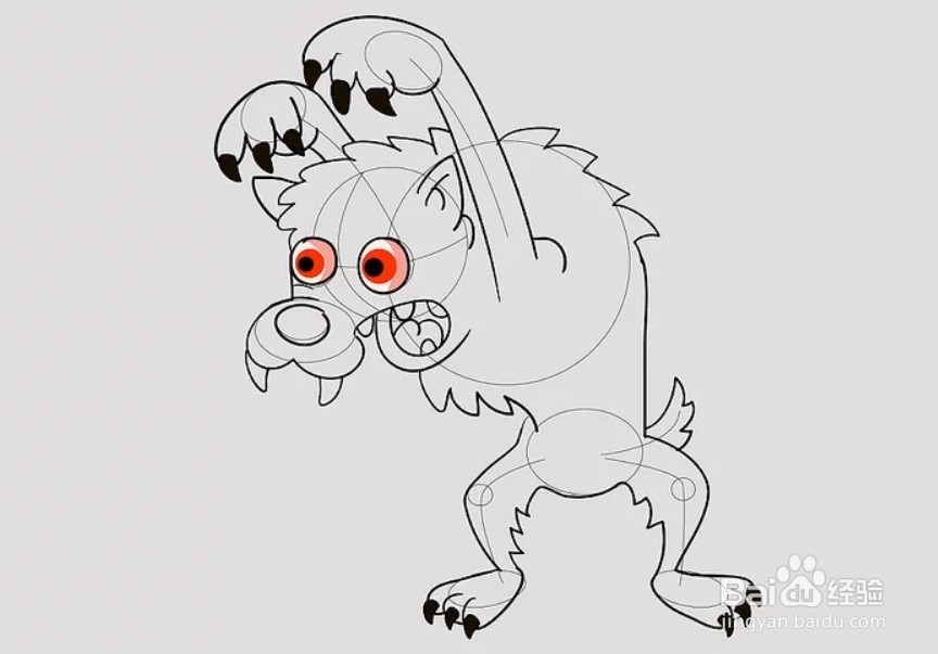 如何画卡通狼人?