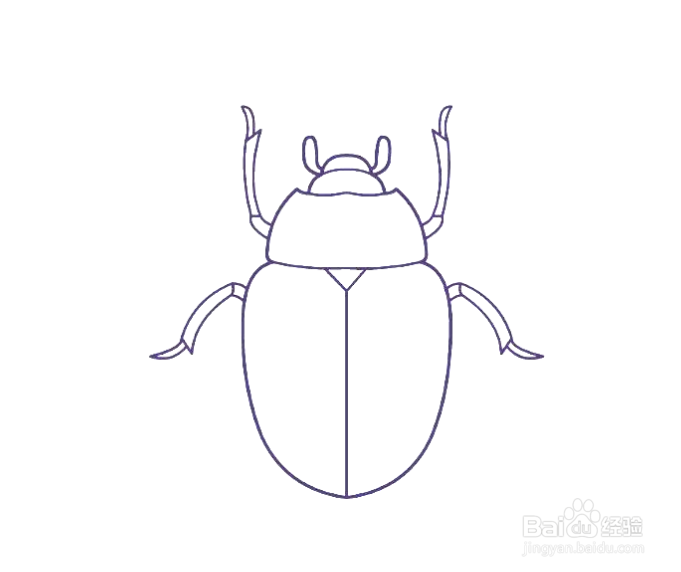 如何画甲虫的简笔画