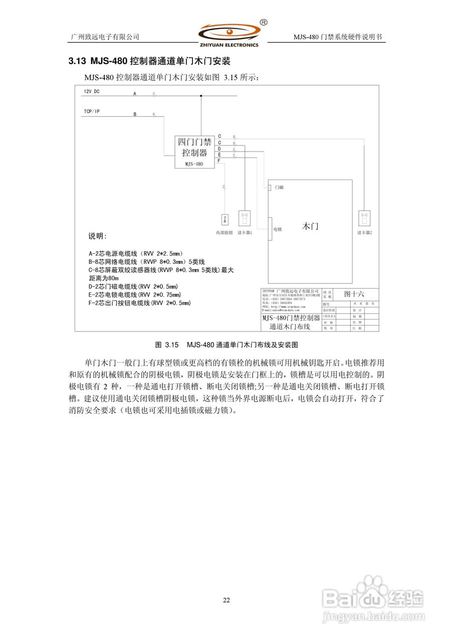 MJS-480 TCP IP门禁系统硬件使用说明书:[3]