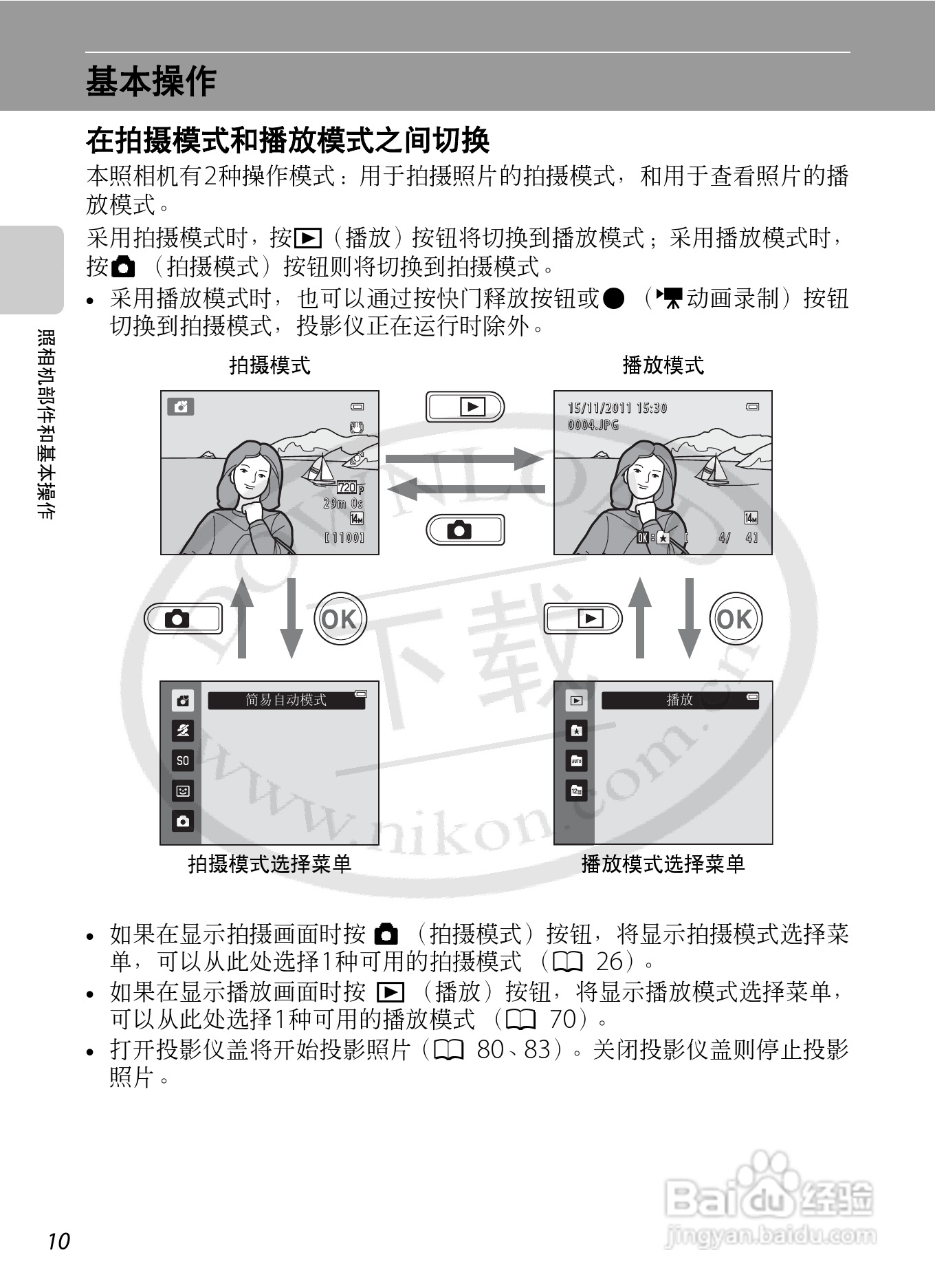 尼康COOLPIX S1200pj数码相机使用说明书:[3]
