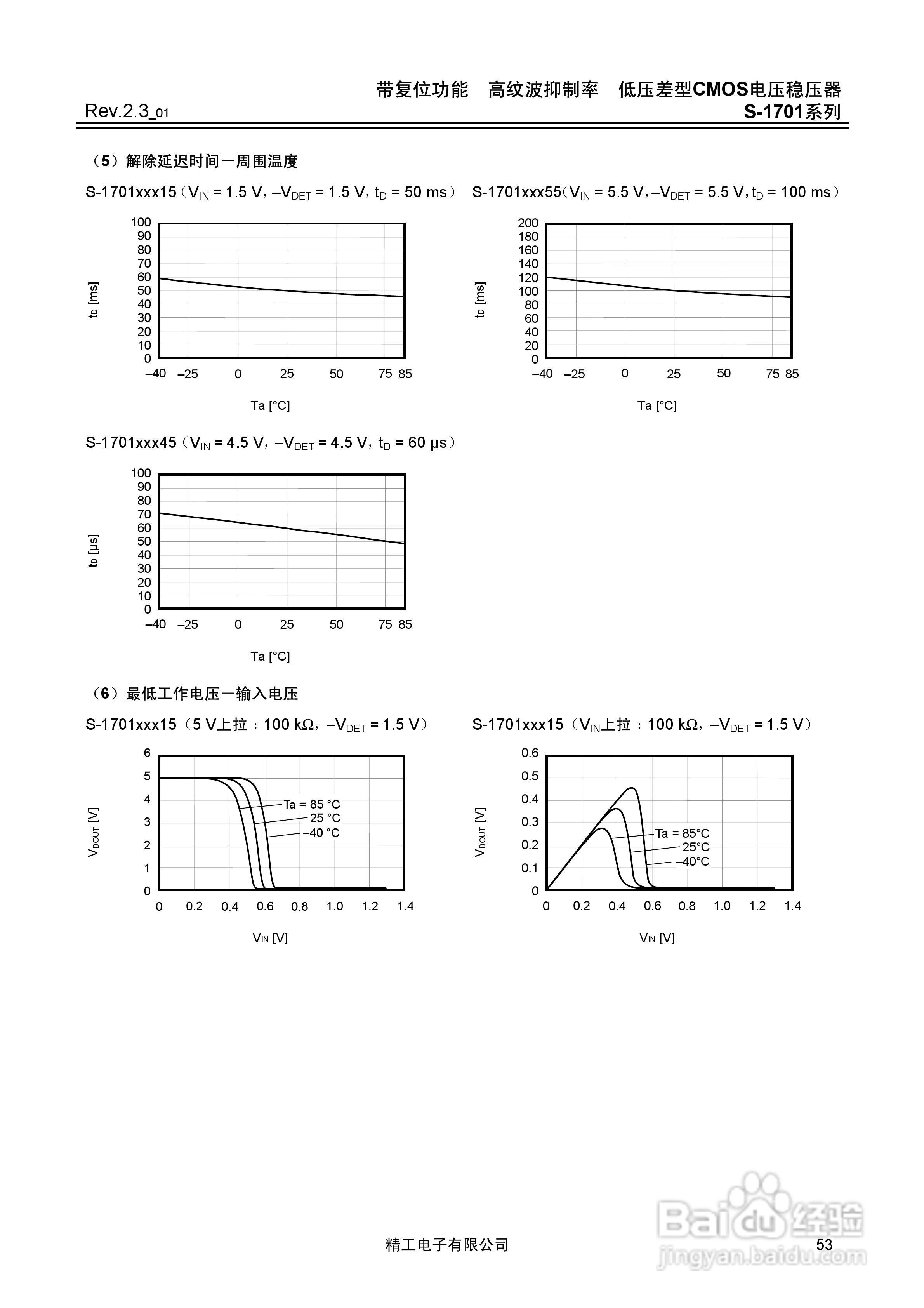 精工电子S-1701系列CMOS电压稳压器说明书:[6]