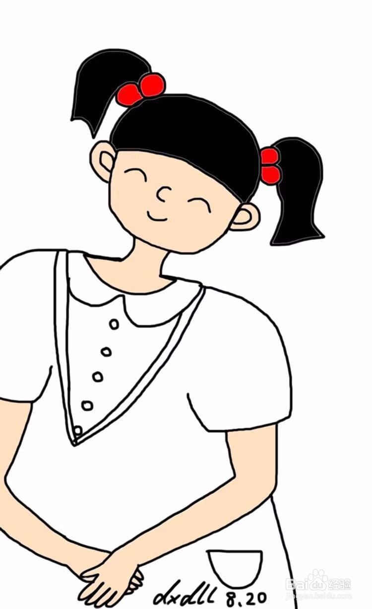 dxdll手绘之微笑的女孩