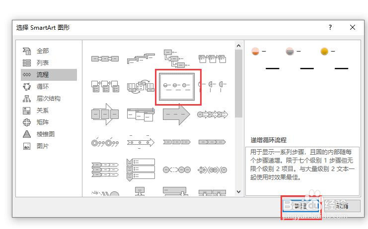 PPT文档中怎么插入一个递增循环流程图