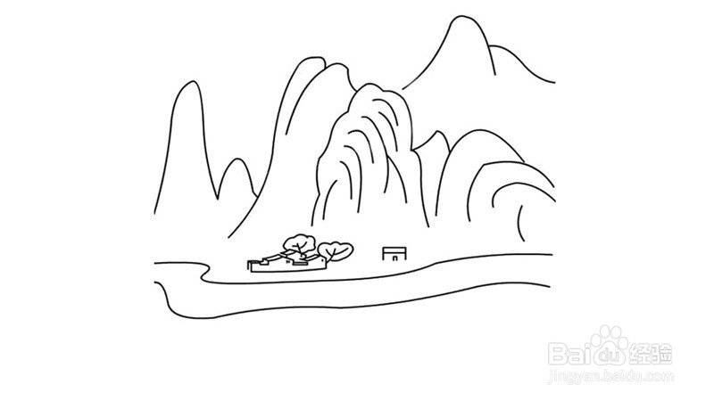 黄山的简单画法图片