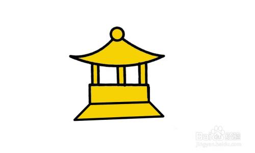 一步一步教你画亭台简笔画