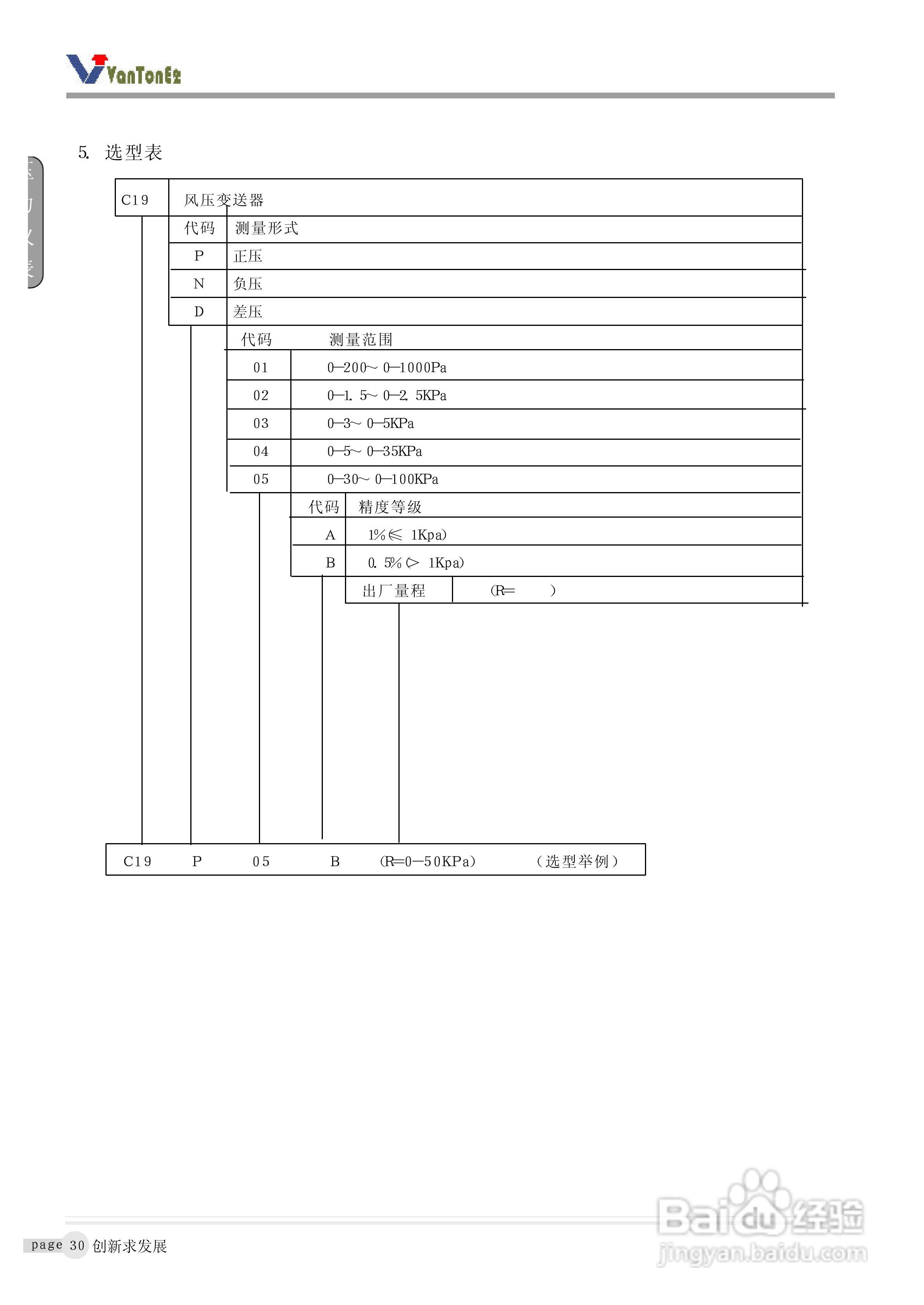 C19型风压变送器说明书