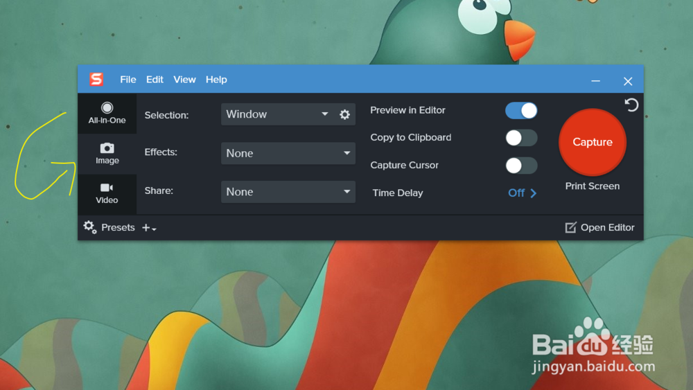 Snagit 2020怎样让非活动窗口透明化