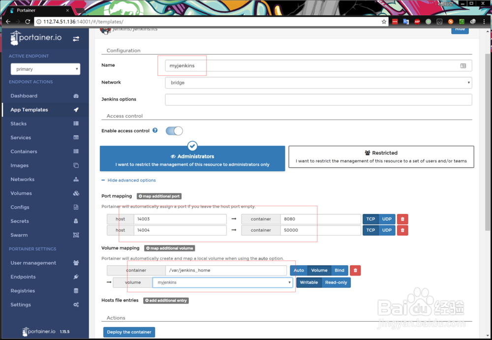 docker portainer安装jenkins