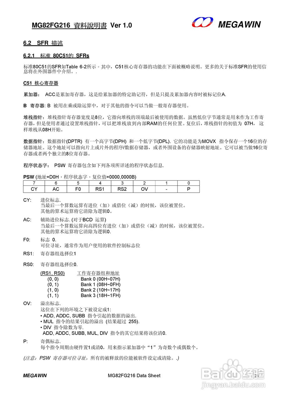 MEGAWIN MG82FG216 8 位微处理器用户手册:[2]