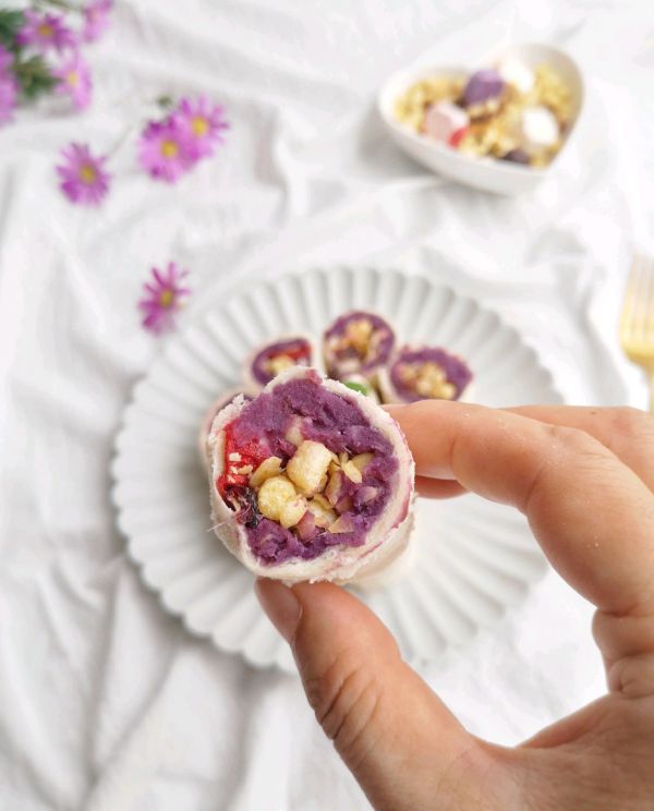 燕麦紫薯吐司卷