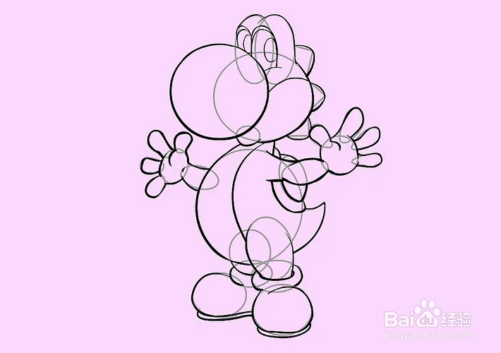 怎么画小恐龙Yoshi