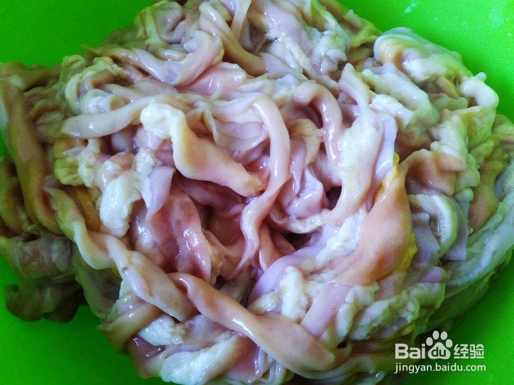 青椒爆炒鸭肠的做法