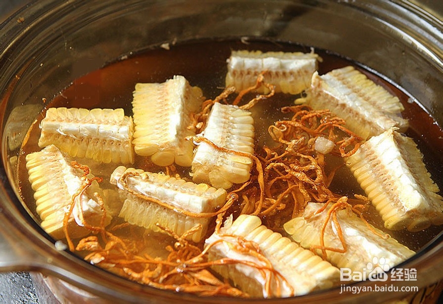 虫草花干贝玉米龙骨汤