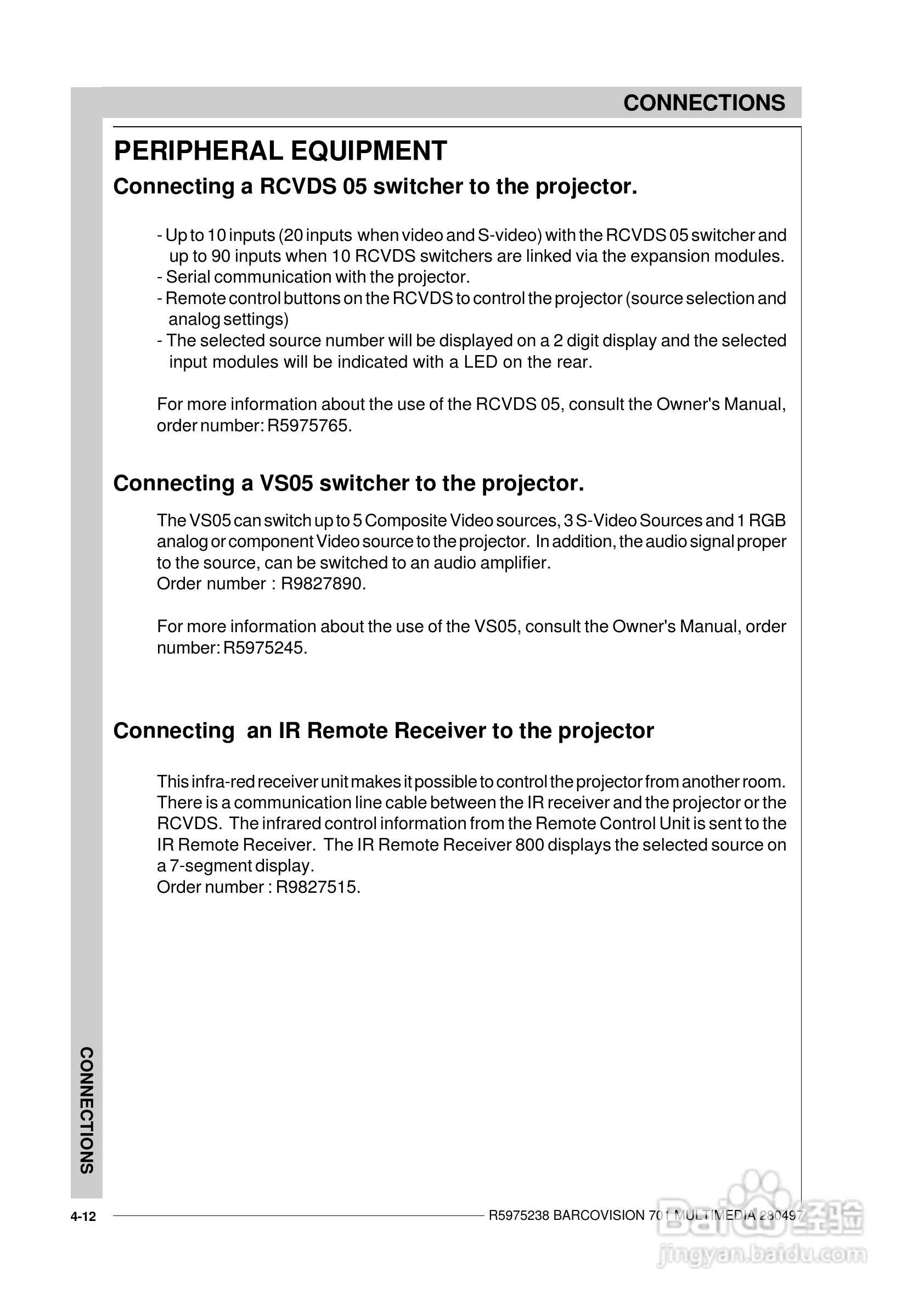 Barco巴可 VISION 701投影机说明书:[4]